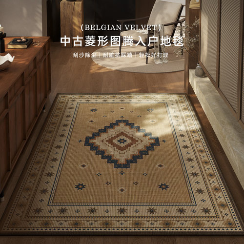 入户门地垫中古风进门免洗地毯