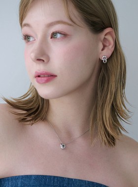 LUCA复古金属风双环项链高级感潮流简约款百搭锁骨链ins小众配饰