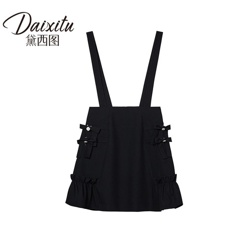 【仙女小洋洋专享】设计款气质简约蝴蝶结背带裤-1011000T32K0012