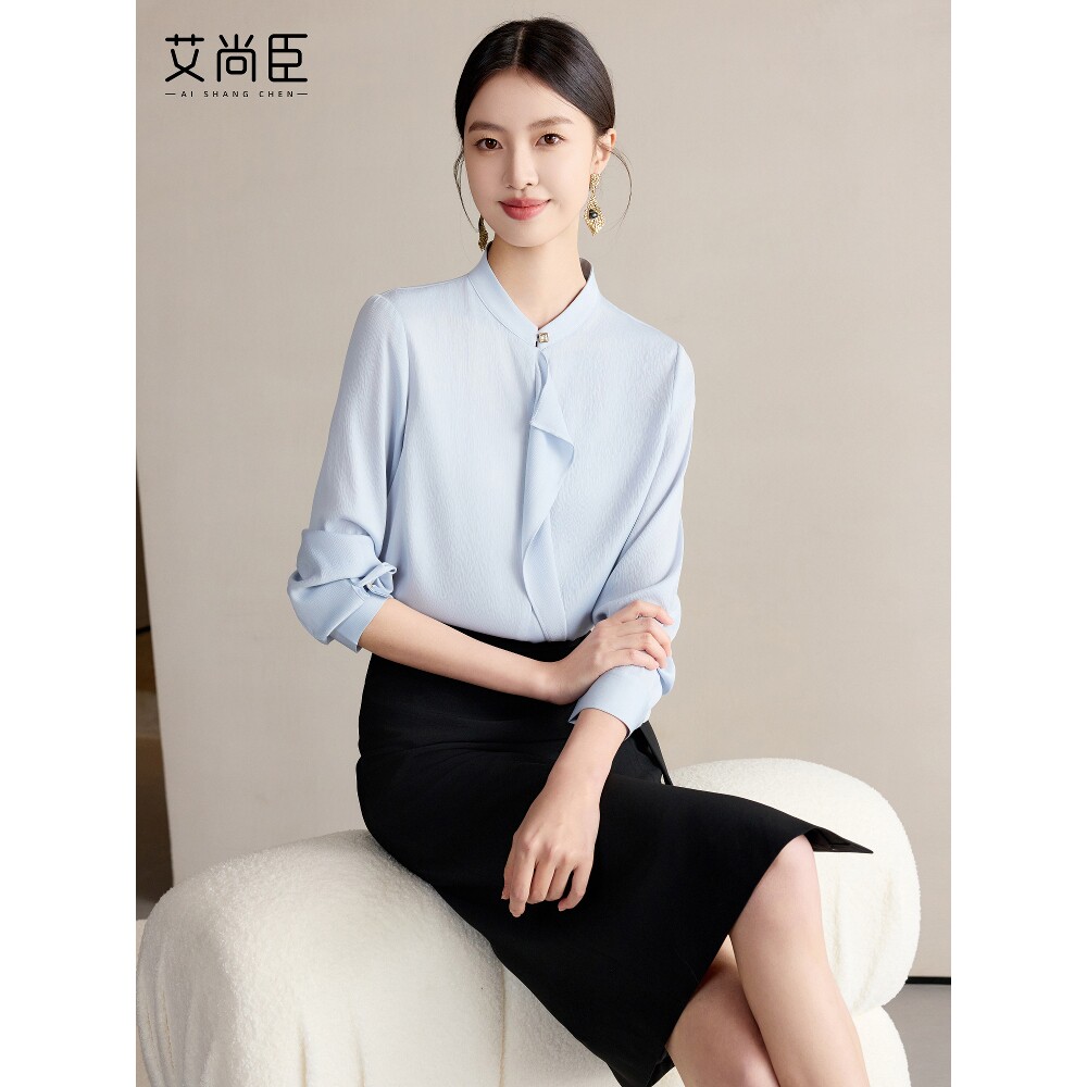 艾尚臣时尚套装女2026夏季职业衬衫正式场合接待工作服半裙两件套