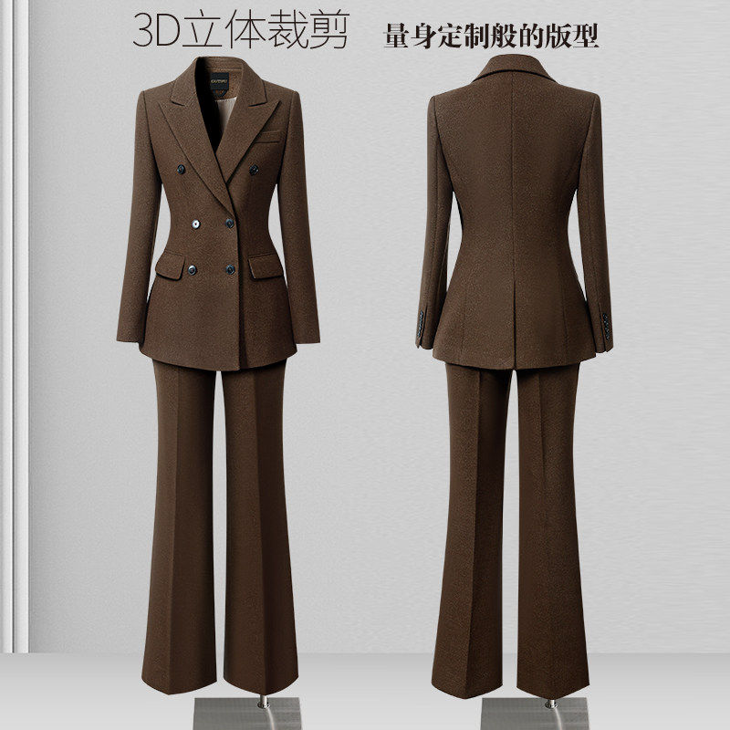 西装套装女春秋高级感加厚毛呢西服职业经理正装OL通勤上班工作服