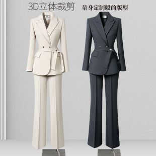 气质经理正装 女春秋时尚 西服OL通勤上班珠宝店工作服 套装 职业西装