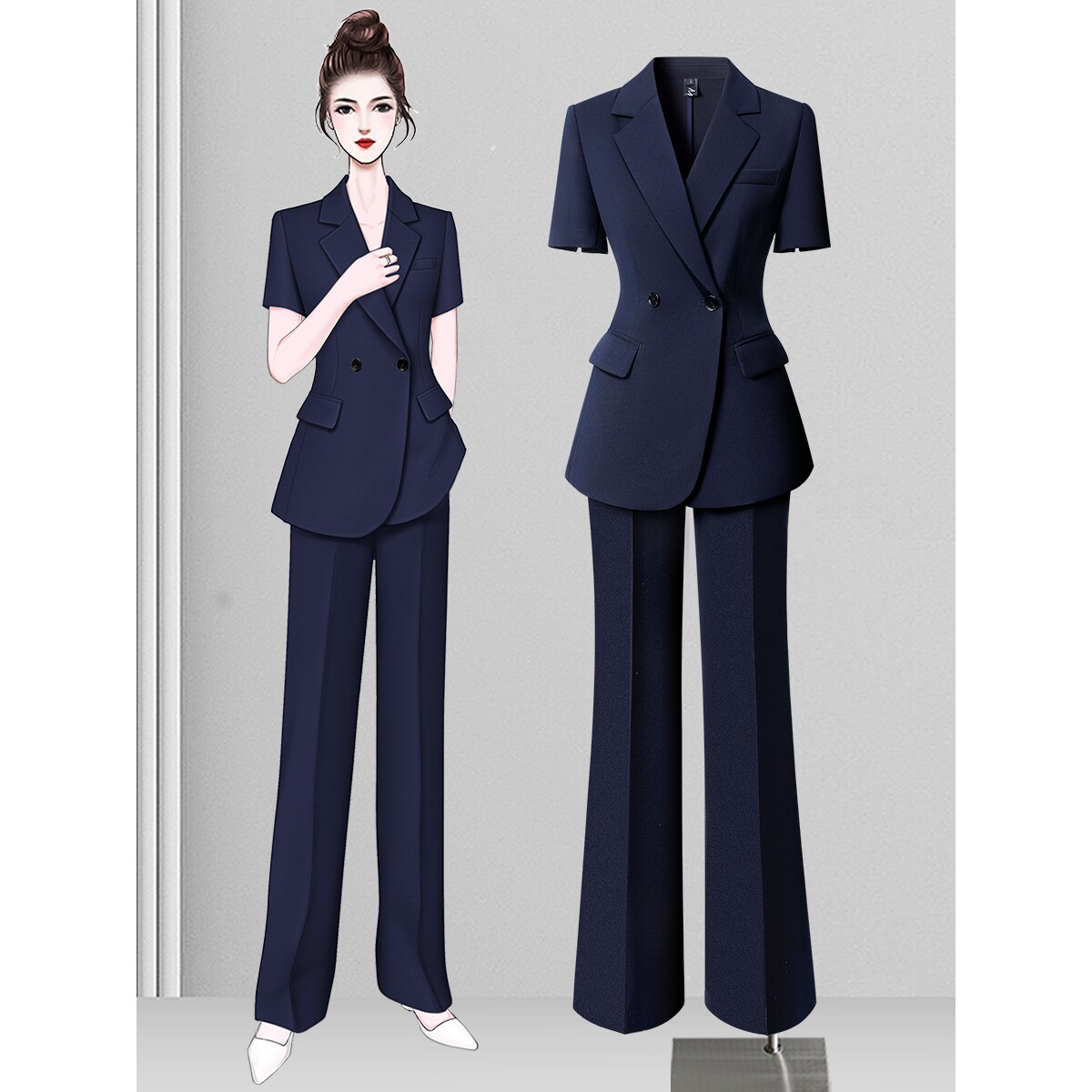 高级感西装套装女2025新款夏季短袖西服外套ol气质通勤职业工作服