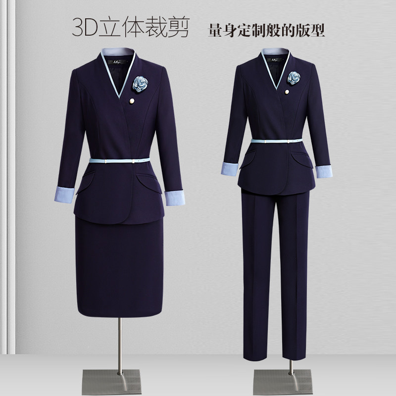 职业西装套装女春秋时尚通勤ol气质珠宝店工作服售楼处美容院工装