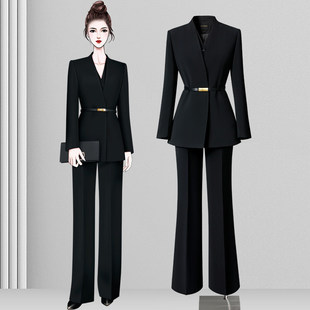 黑色收腰西装外套女2026新款轻奢气质名媛高级感通勤职业西服套装