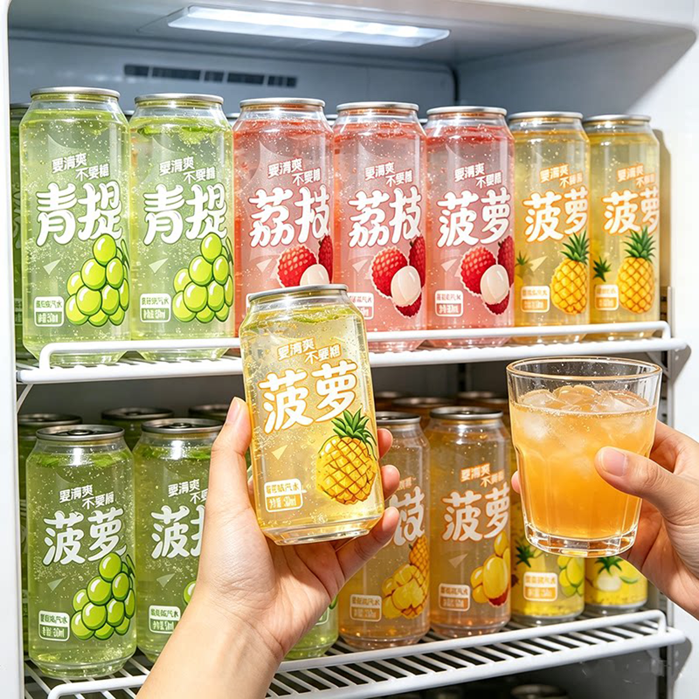 农科院水果味气泡水0糖0脂0卡碳酸饮料