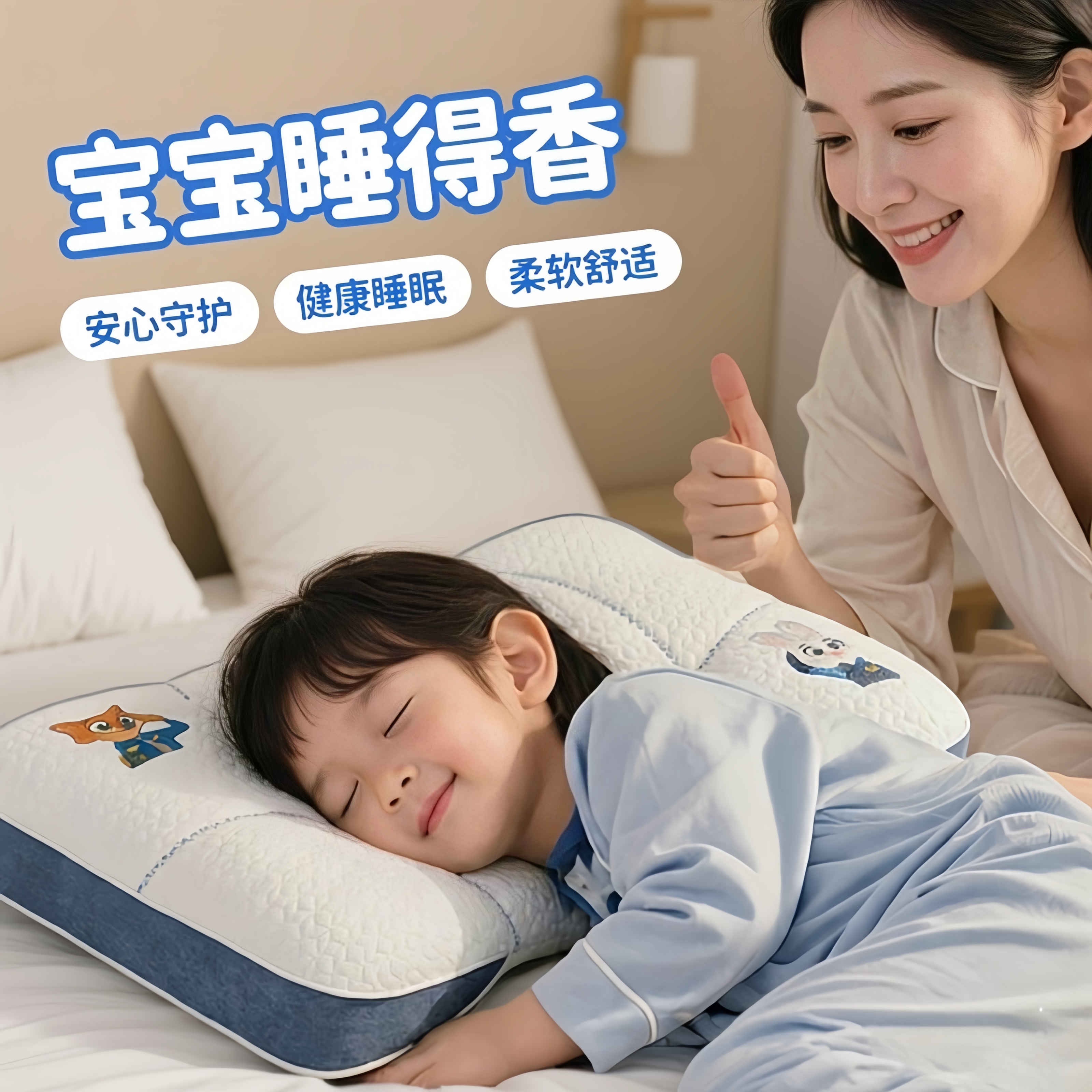 儿童专用枕头6岁以上护颈椎助睡眠10岁8小学生青少年枕芯四季通用