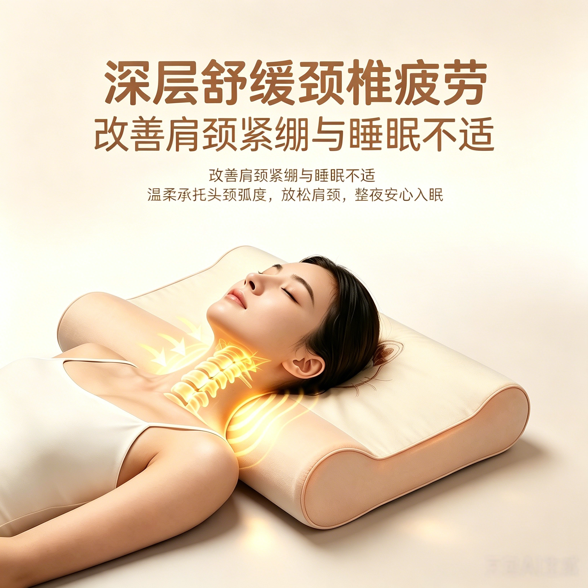 零压力护颈枕头第三代升级释压护颈椎助睡眠侧睡枕头全记忆棉枕芯