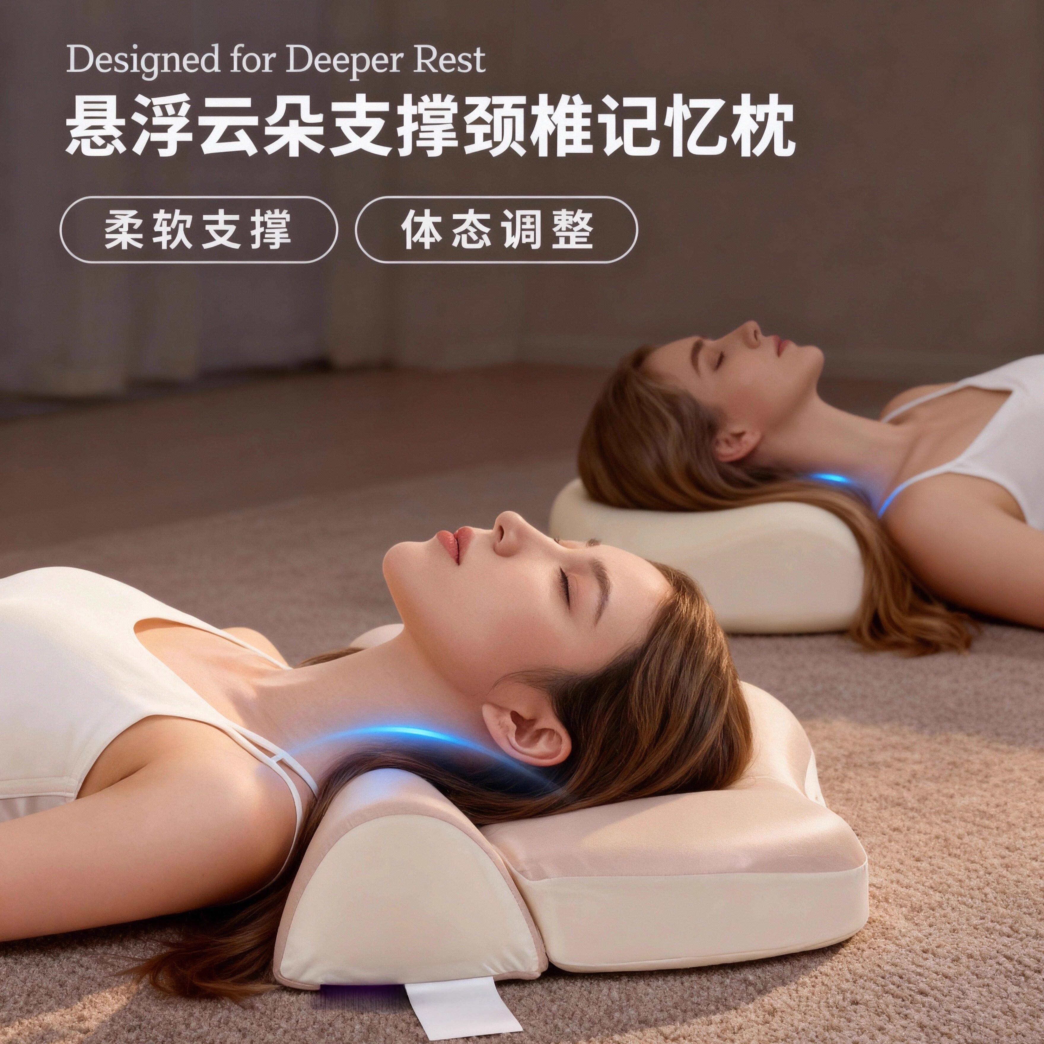 枕头梦蝶生慢回弹记忆棉枕护颈椎助睡眠家用成人枕芯助睡眠牵引枕