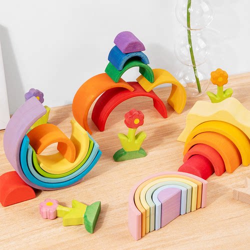Springbuds彩虹积木儿童益智积木