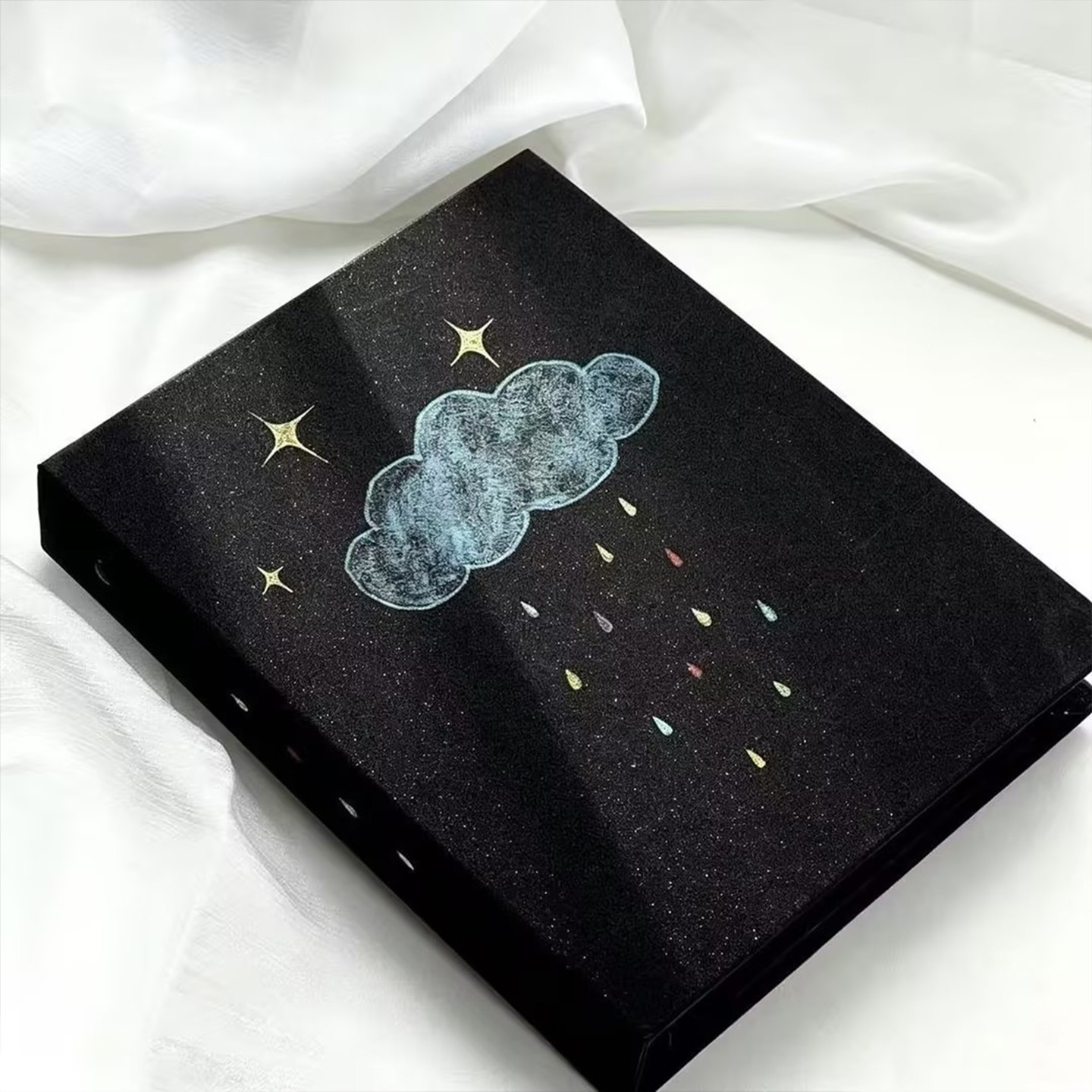 黑闪雨夜诗a5四宫格ins风追星3寸小卡拍立得卡册收纳册活页相册