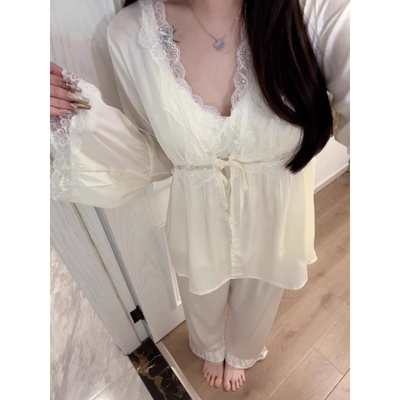法式高级感冰丝带胸垫睡衣女春夏