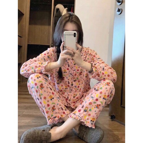 睡衣女春秋休闲可外穿家居服套装