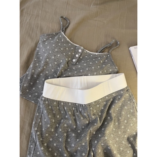 甜美风小碎花吊带睡衣女款 家居服套装 夏季 大弹力短裤 2026新款 法式