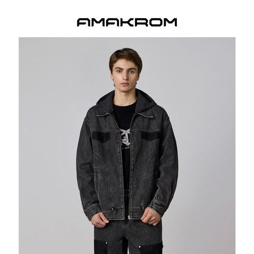 AMAKROM阴影盖影水洗灯芯绒连帽