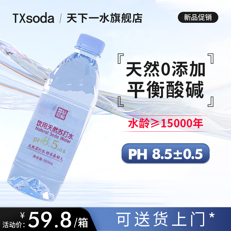 天下一水无糖无汽天然苏打水整箱装24瓶饮用弱碱性水小瓶矿泉水纯 咖啡/麦片/冲饮 饮用水 原图主图