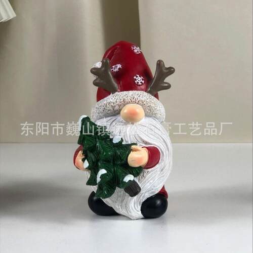 美式圣诞日桌面装饰艺抱礼物抱树鹿角节圣诞树老人脂工品家居无卧