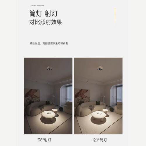 方形双头明灯可装射灯调角度餐桌茶几无主灯外置479斗胆智能mesh2