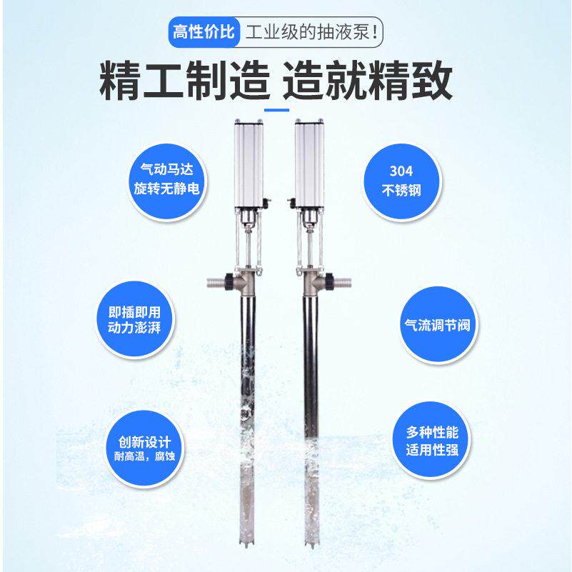 动锈钢气柱塞泵粘稠打胶泵耐腐不蚀动浆利诺特料泵装气插桶泵油桶