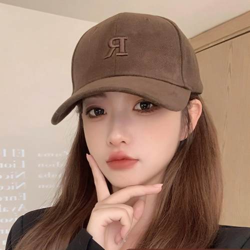2025新款棒球帽显脸小女款硬顶宽檐洋气好看鸭舌帽刺绣大头围YF