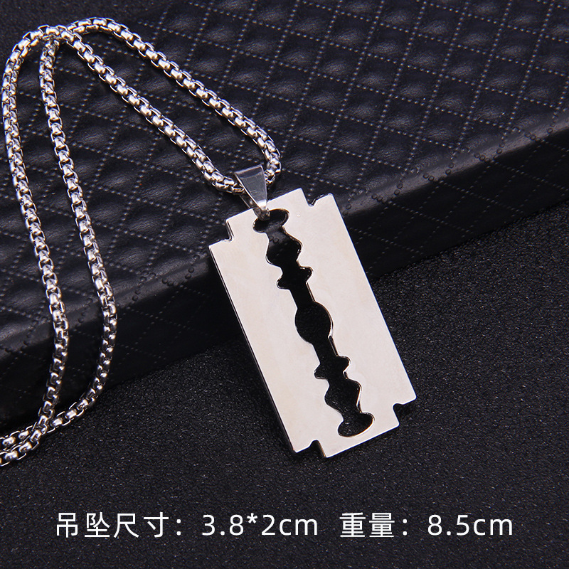thumbnail for New European and American Style Street Hip-Hop Arrow Blade Trident Necklace Trendy Men&#039s Military Brand Dice Scissors Pendant Accessories