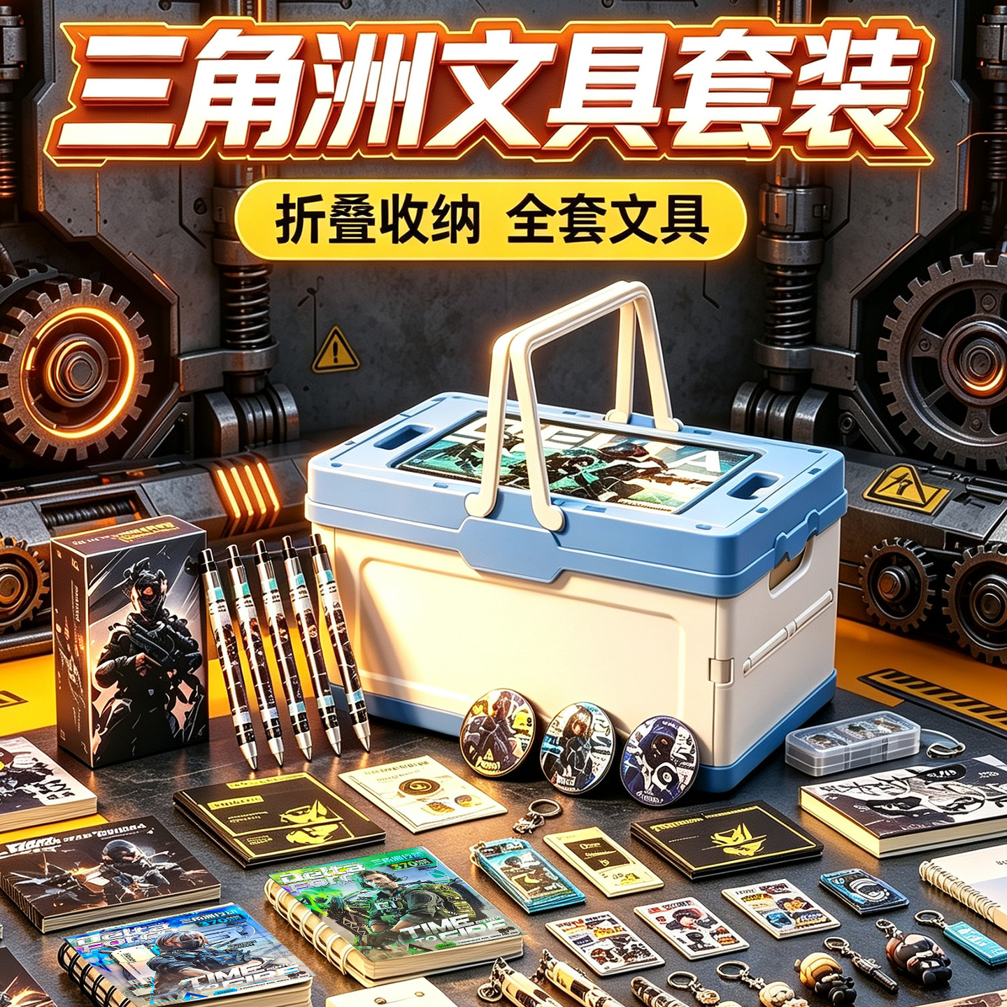 三角洲行动大容量笔袋文具套装礼盒2026新款中小学生开学必备大礼包高颜值折叠箱盲袋一年级学习用品文具盲盒