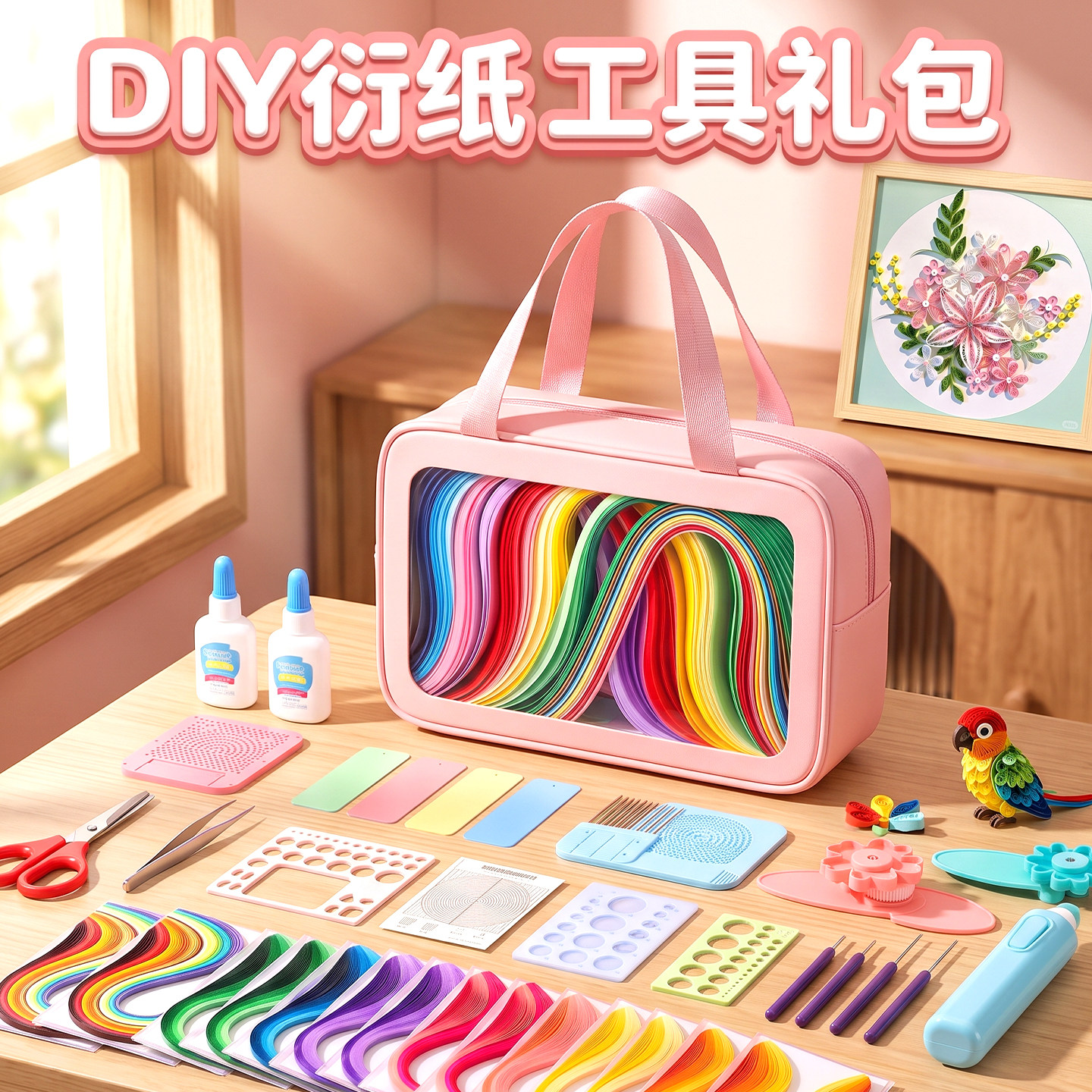 衍纸工具套装材料包画套装幼儿园图片