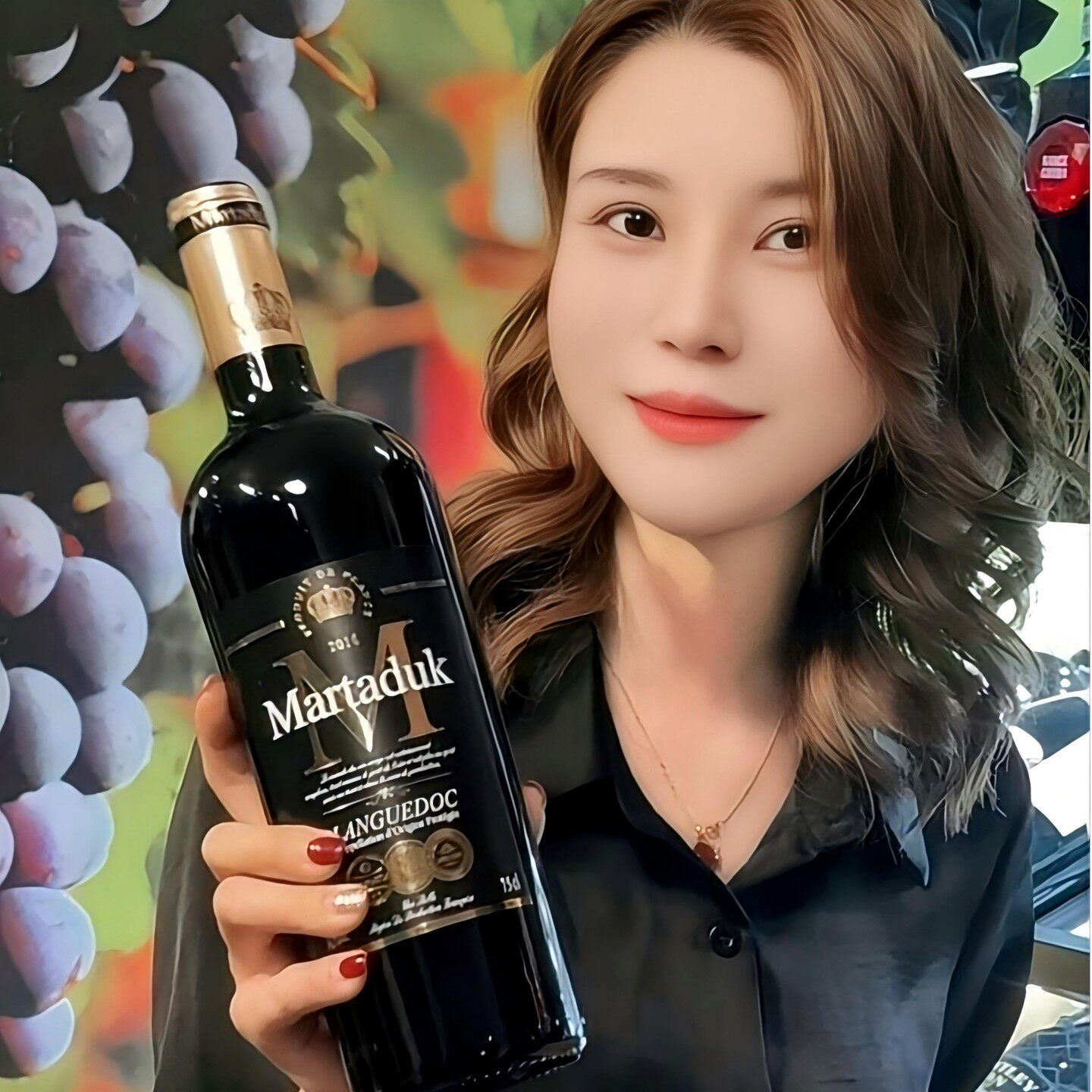 黑色M法国原装进口干红葡萄酒朗格多克产区AOP级别14.5度双珠混酿