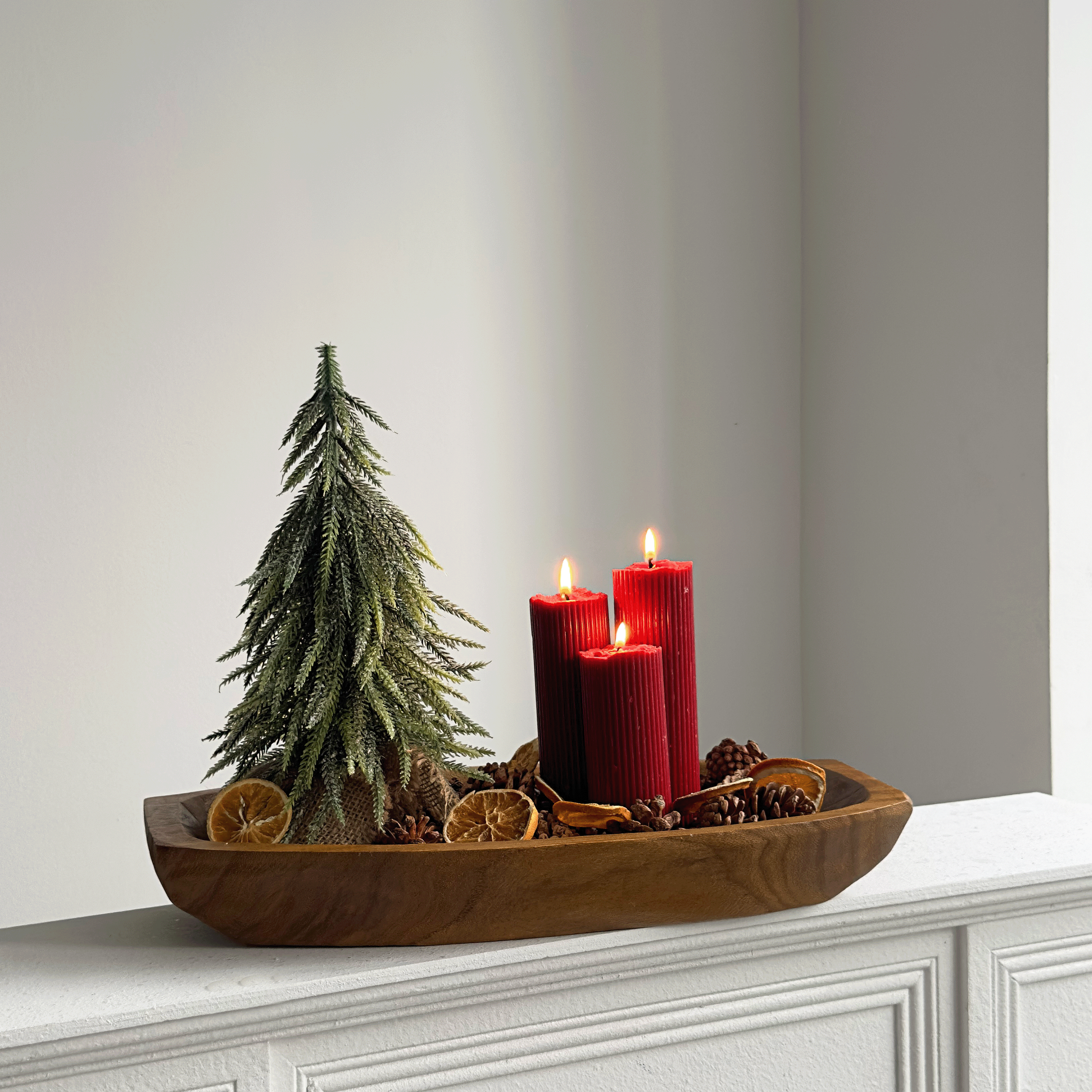 圣诞节香薰蜡烛小型桌面圣诞树发光摆件场景氛围装饰品组合套餐