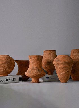 侘寂风复古绣色陶瓷花瓶高档酒店民宿玄关背景装饰客厅水培插花瓶