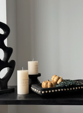 侘寂风实木摆件几何雕塑氛围布置