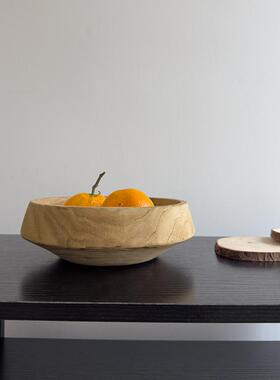 侘寂风木质托盘花盆实木果盘客厅茶几家用高级感零食盘民宿木盘