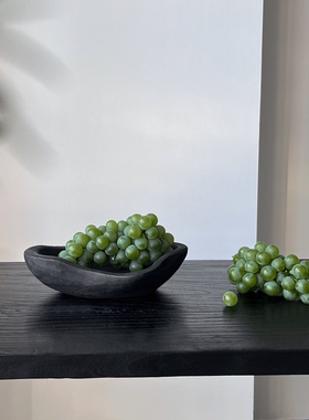 诧寂风实木托盘首饰盘装饰摆件民宿玄关高级感木质异形收纳果盘