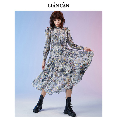 少女风A字裙聚酯纤维莲灿