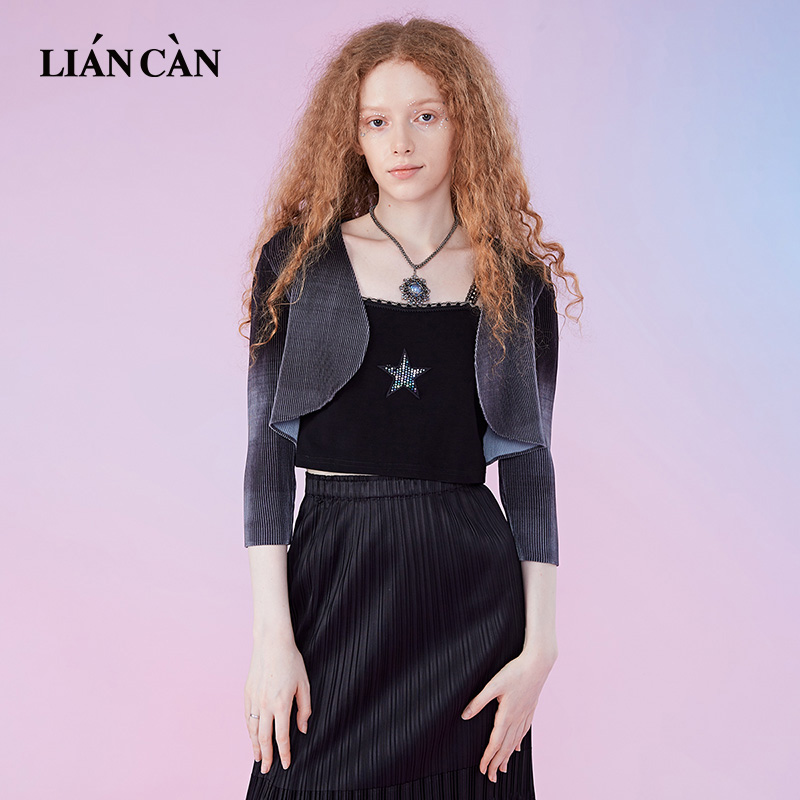 莲灿明星款复古超短显瘦外套原创