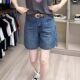 阔腿裤 韩版 潮 新款 高腰宽松显瘦小个子薄款 复古牛仔短裤 女2024夏季