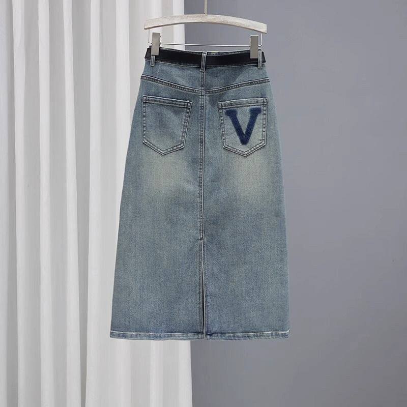 牛仔休闲开叉半身裙夏季牛仔裙女2025新款高腰显瘦中长款百搭长裙