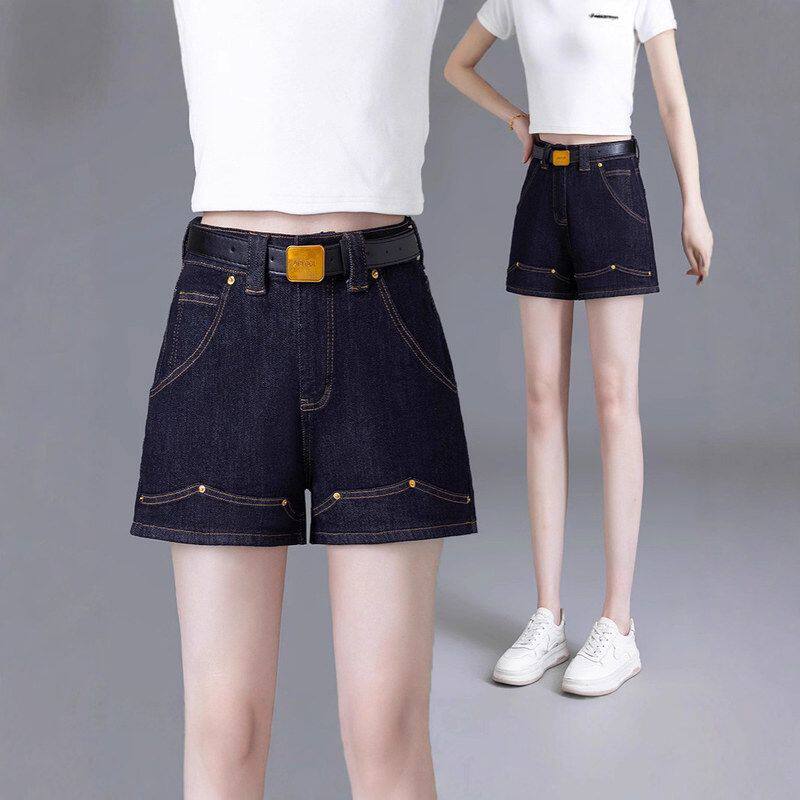 欧货大码女装2025夏季新款梨型胖mm百搭时尚高腰a字休闲牛仔短裤