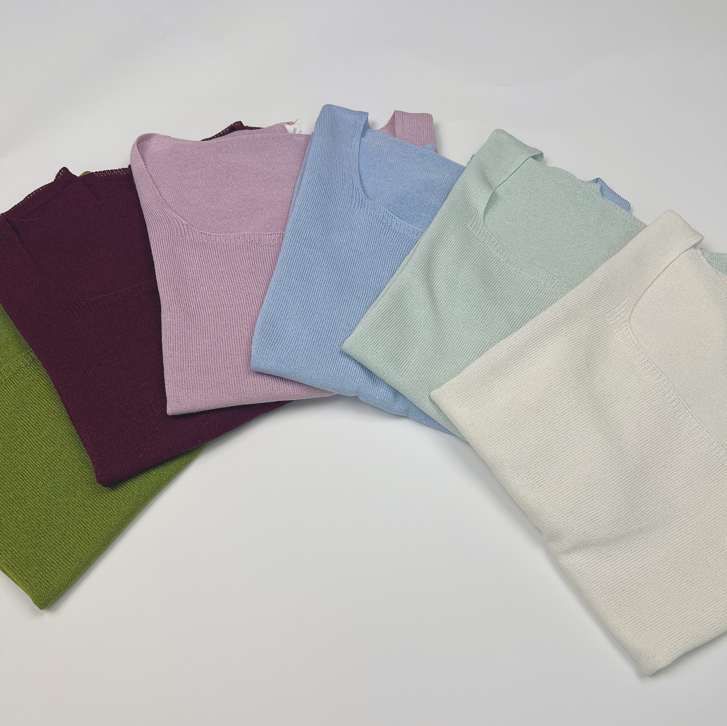 和纸纱天丝方领薄款针织衫上衣女夏季短袖套头衫镂空针织罩衫慵懒