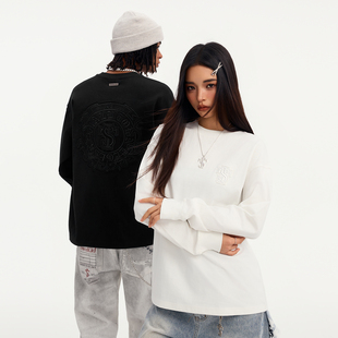 STK SmallTown Kid 美式复古环状贴布绣长袖T恤宽松潮牌刺绣TEE