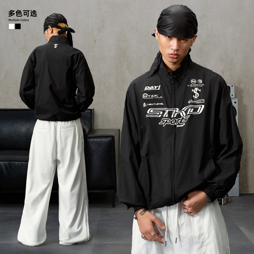 STK SmallTownKid F1方程式户外运动立领防晒服拉链字母轻薄夹克