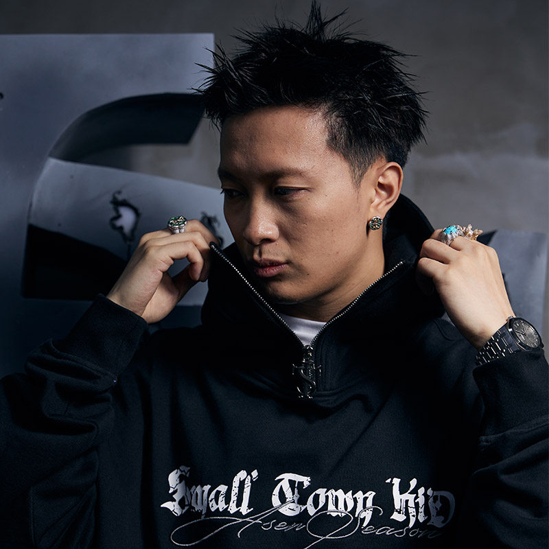 Asen艾志恒同款 STK SmallTownKid 嘻哈潮街头拉链刺绣连帽衫卫衣图片