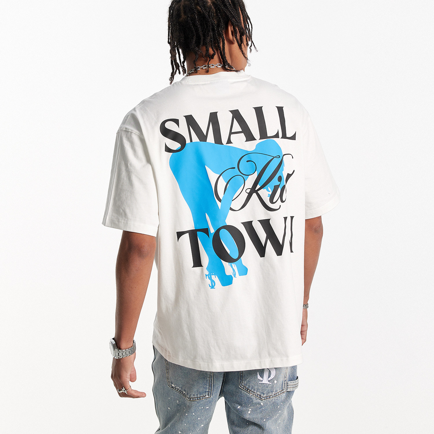 Asen同款 STK SmallTownKid 高跟鞋短袖圆领T恤 潮流街头嘻哈说唱 - 实物图