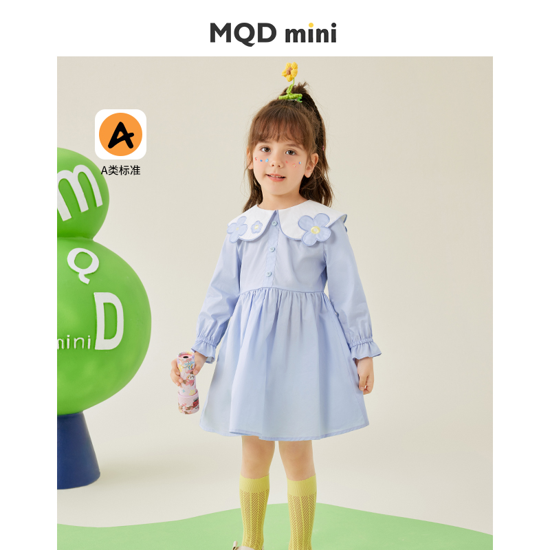 MQDmini女童娃娃领连衣裙儿童纯棉长袖裙子宝宝春款公主裙春装,童装/婴儿装/亲子装,连衣裙,淘宝优惠券,粉丝福利购,淘宝优惠卷