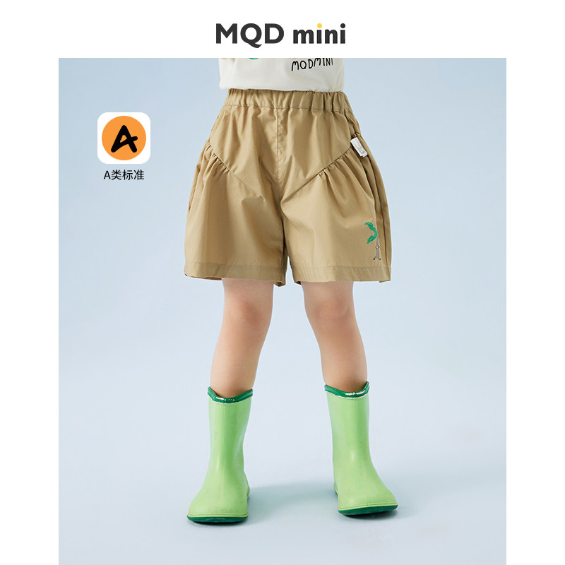 MQDmini女童宽松裤子2026夏季新款儿童洋气喇叭裤宝宝休闲五分裤 - 实物图