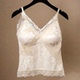 蕾丝吊带背心女内搭V领带胸垫修身 显瘦纯欲性感上衣