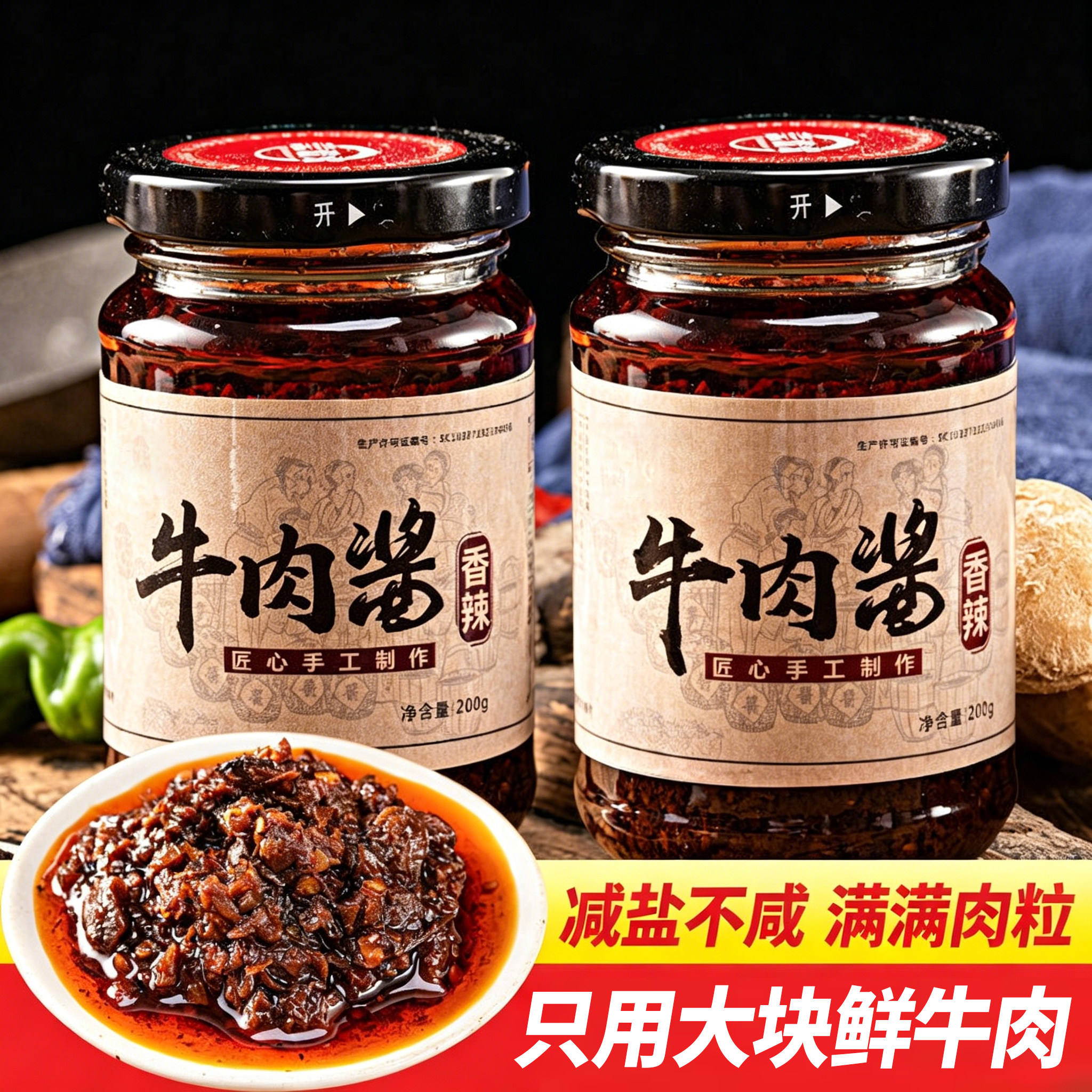 会员超市丨大块牛肉粒五香牛肉酱