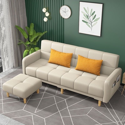 简易两用床折叠1米客厅沙发科技布沙发出租房2屋拼色用小户型出租