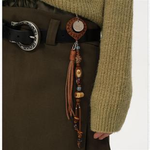 「捌樑」 Trace 麂皮组合珠链卷尺挂饰裤 链挂坠 踪