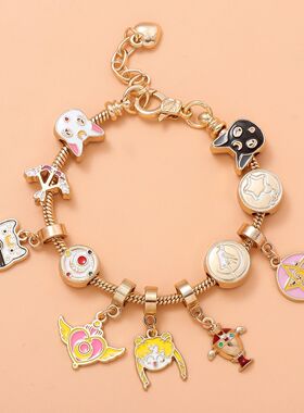 美少女战士周边少女串珠手链SailorMoon月野兔露娜cos服装DIY手链